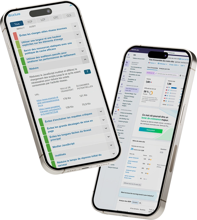 Test SEO et performance site internet par agence digitale Miamich